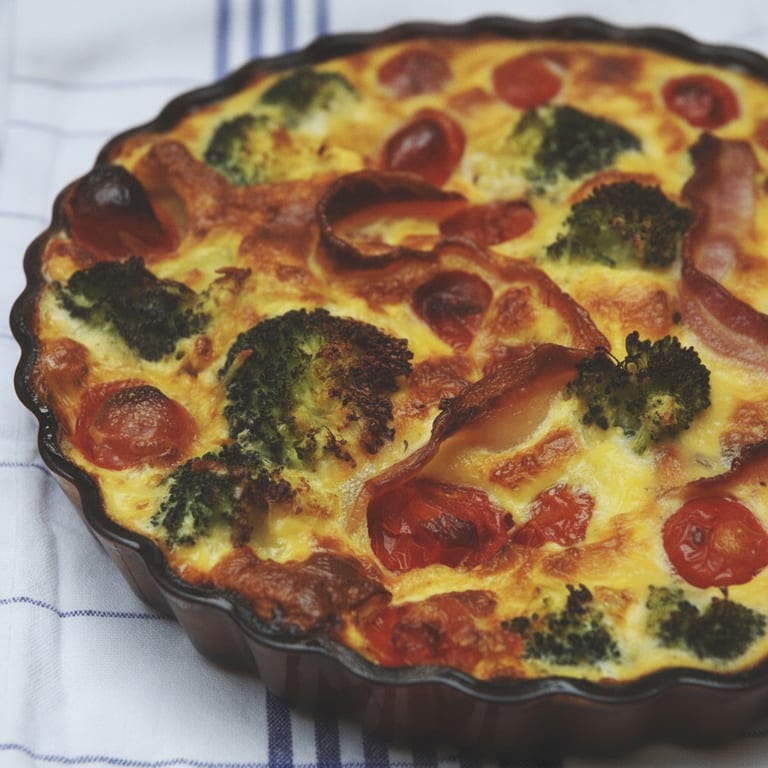 Clafoutis au brocolis et tomates cerise