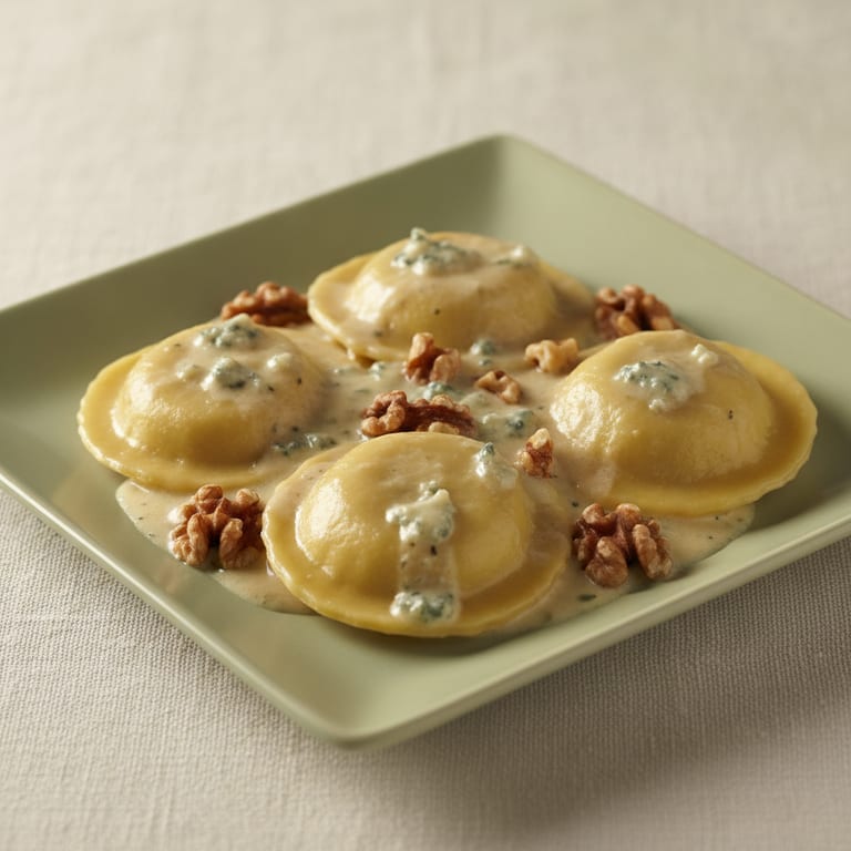 Raviolis aux noix et au roquefort