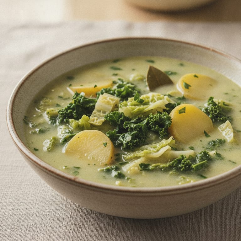 Soupe hivernale : chou vert frisé et pomme de terre
