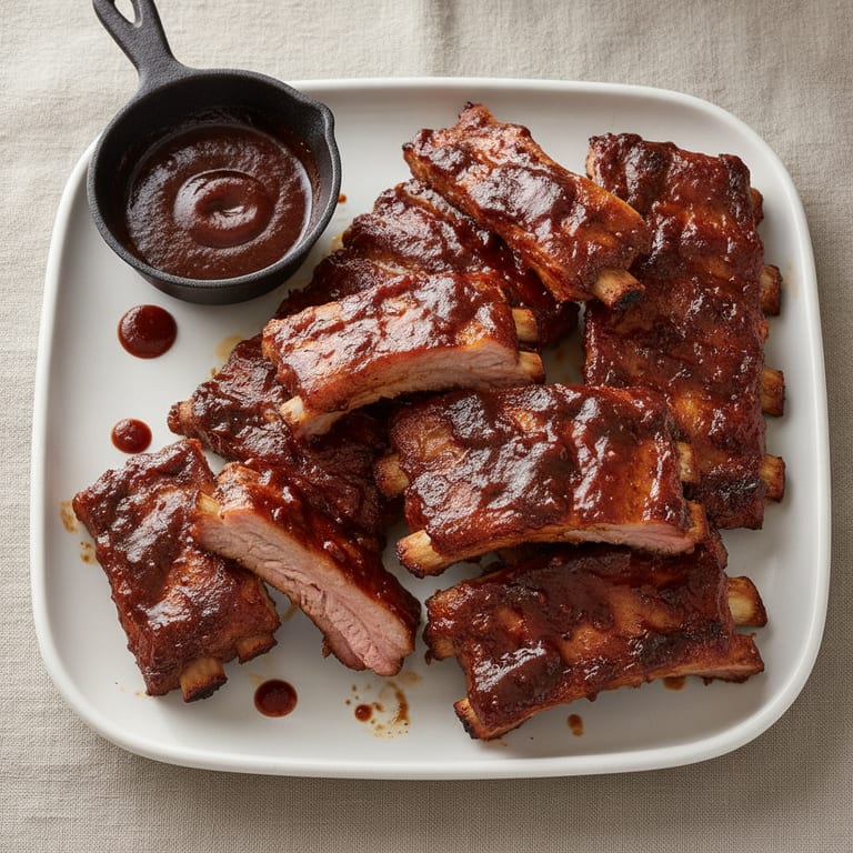 Grilled barbecue pork ribs