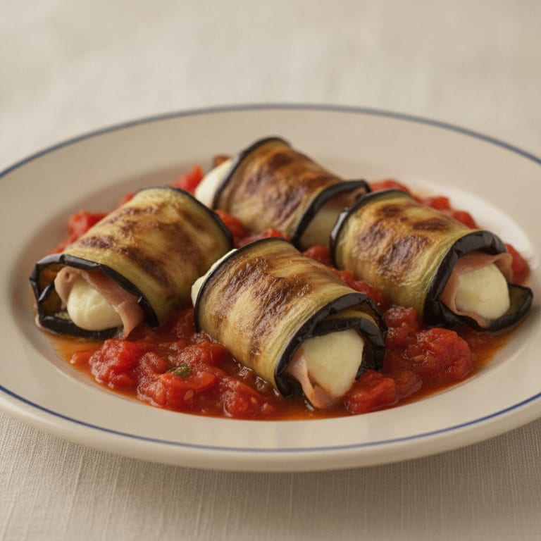 Aubergines roulées au jambon cru