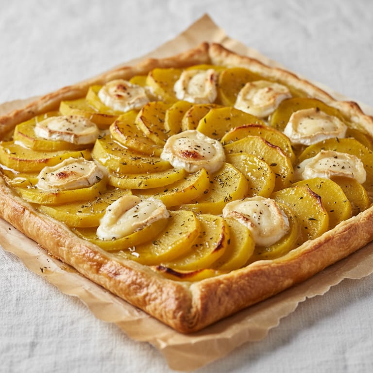 Tarte rutabaga, chèvre et miel