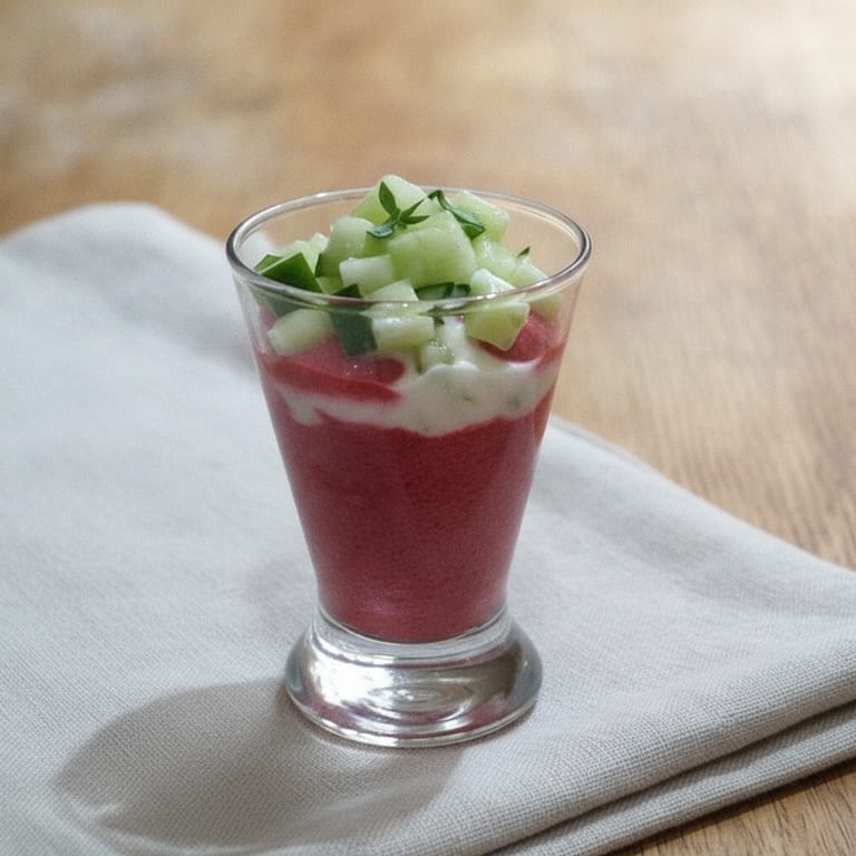 Verrine de betterave rouge et concombre