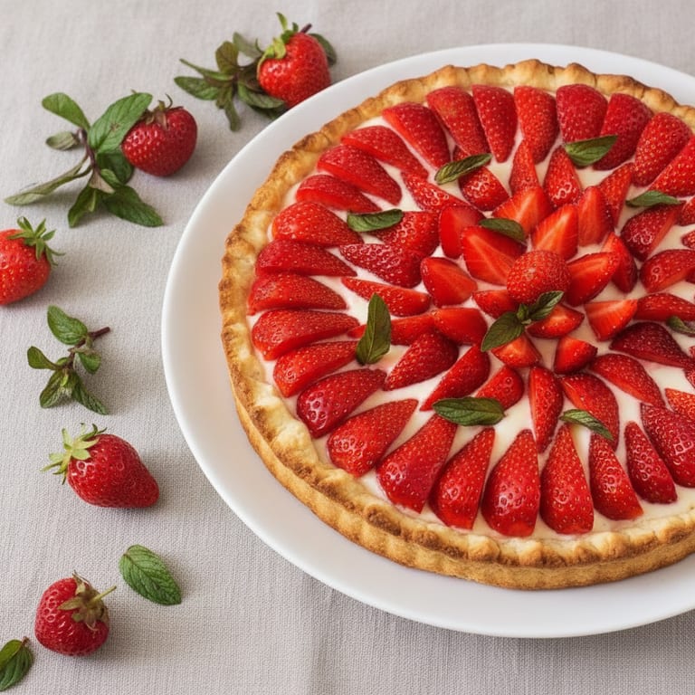 Tarte aux fraises et à la faisselle
