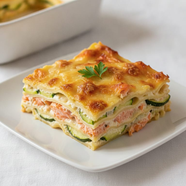 Lasagnes au saumon et aux courgettes