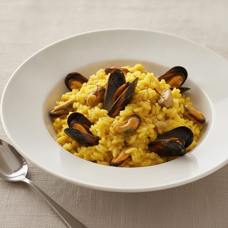 Risotto jaune aux moules