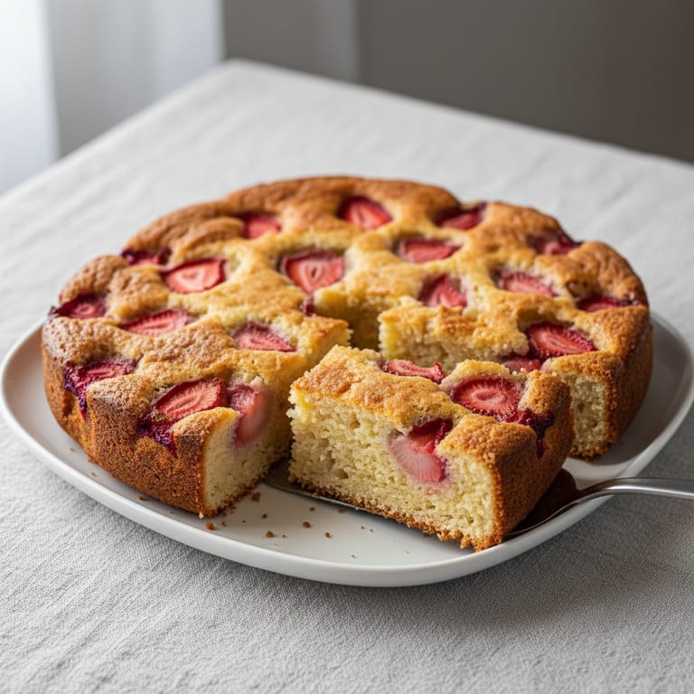 Gâteau moelleux aux fraises facile