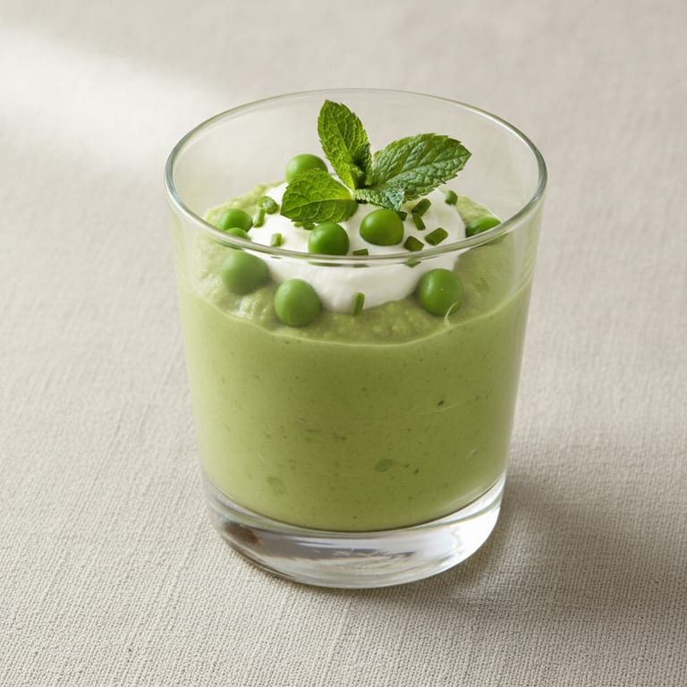 Verrine de petit pois à la menthe