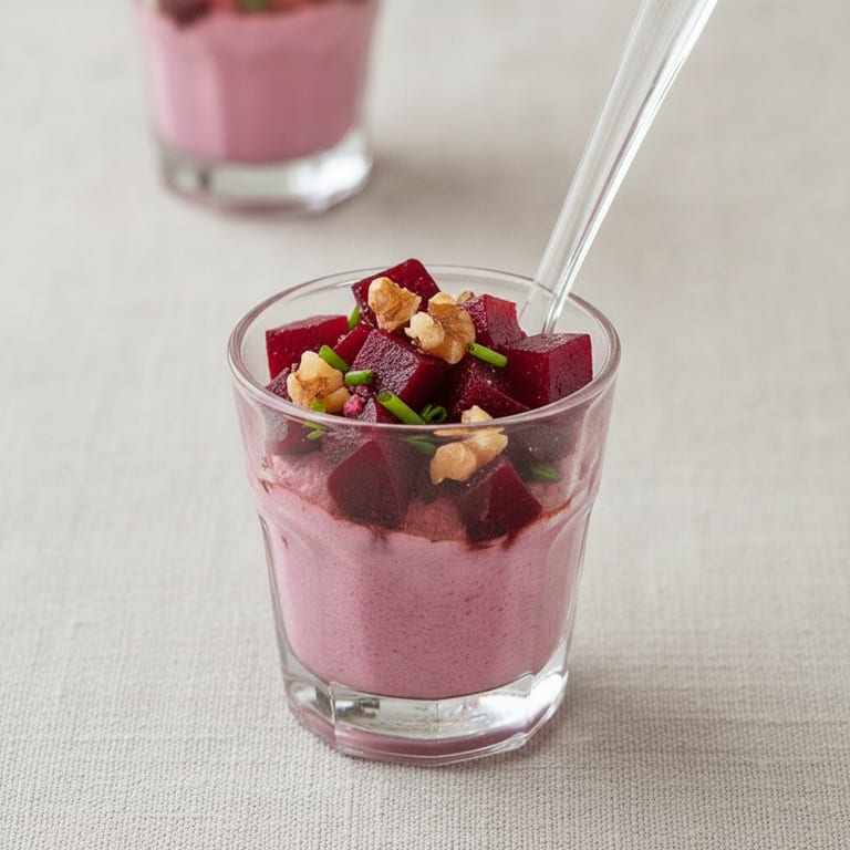 Verrines de betterave et fromage frais