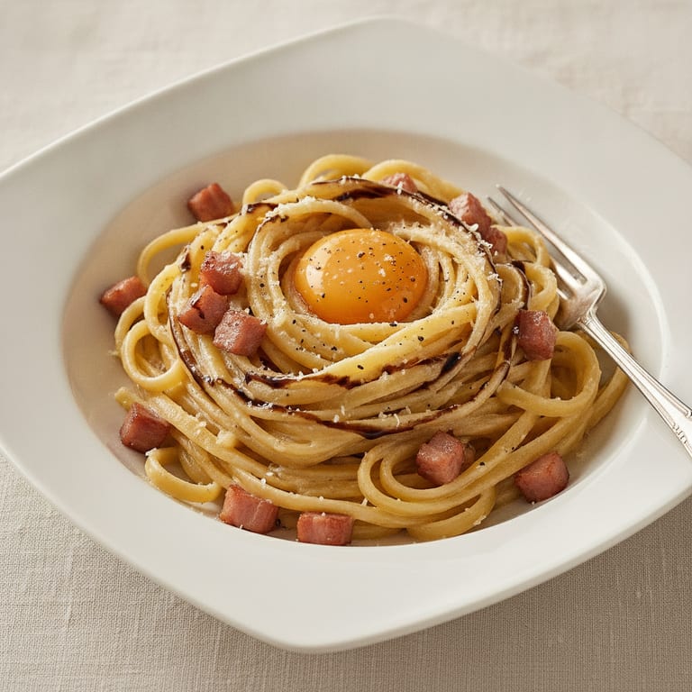 Tagliatelles Carbonara au vinaigre balsamique