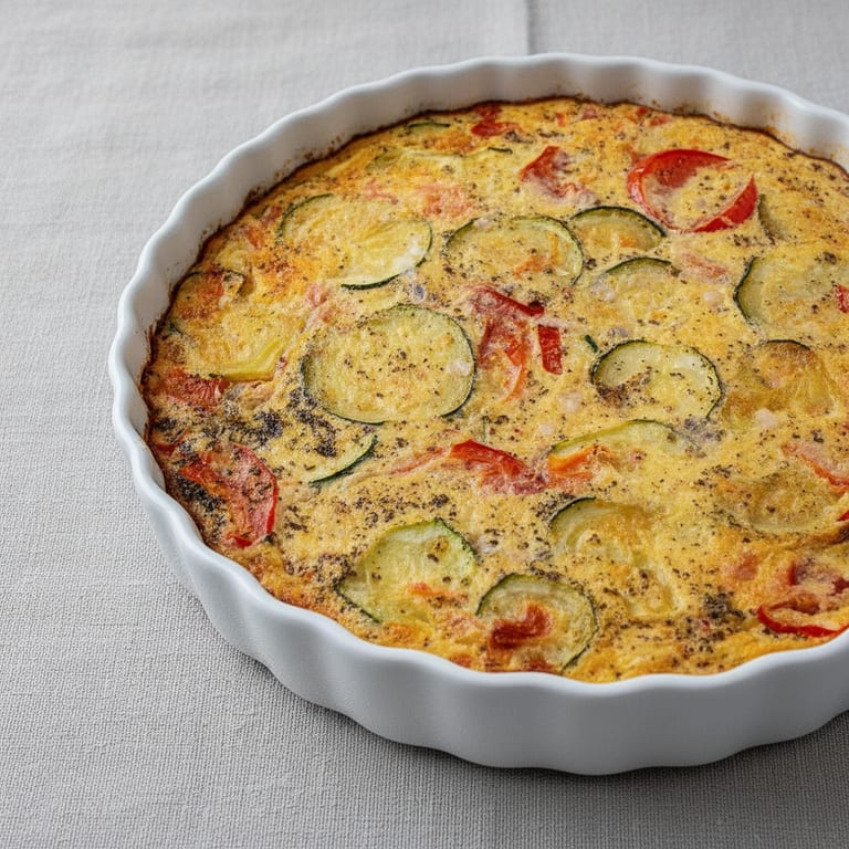 Flan de tomates, courgettes et thon