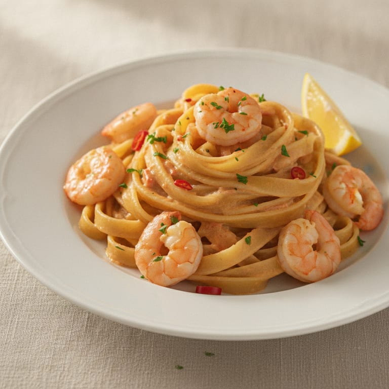 Tagliatelles aux crevettes