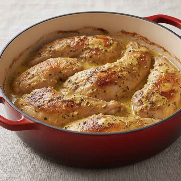 Lapin à la moutarde en cocotte