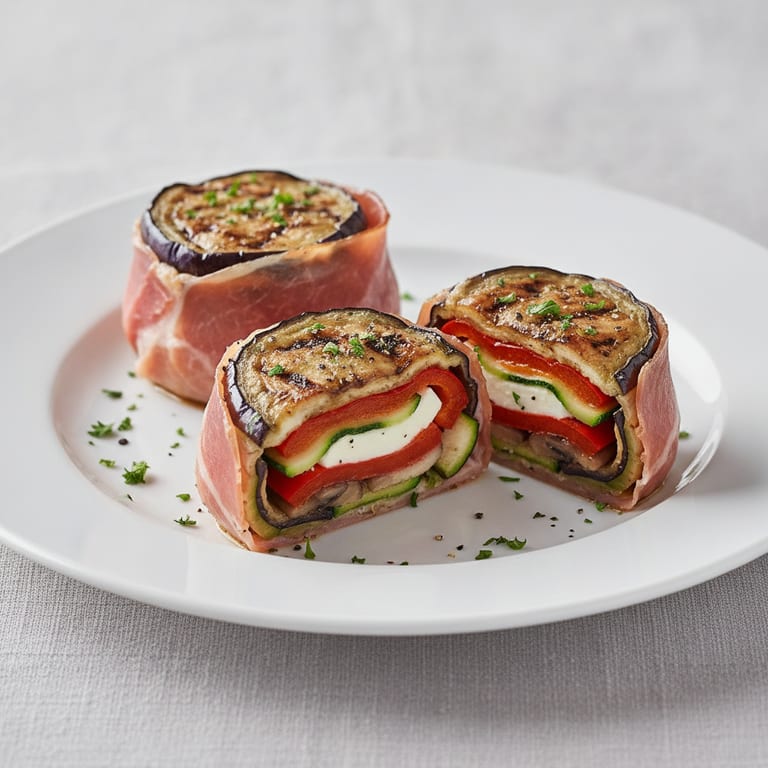 Timbale de jambon cru aux légumes du soleil (micro-ondes)