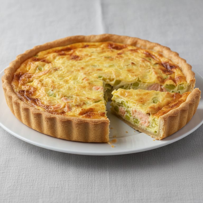 tarte aux poireaux et au saumon frais