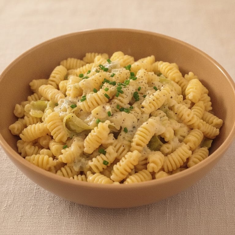 pâtes à la fondue de poireaux et gorgonzola