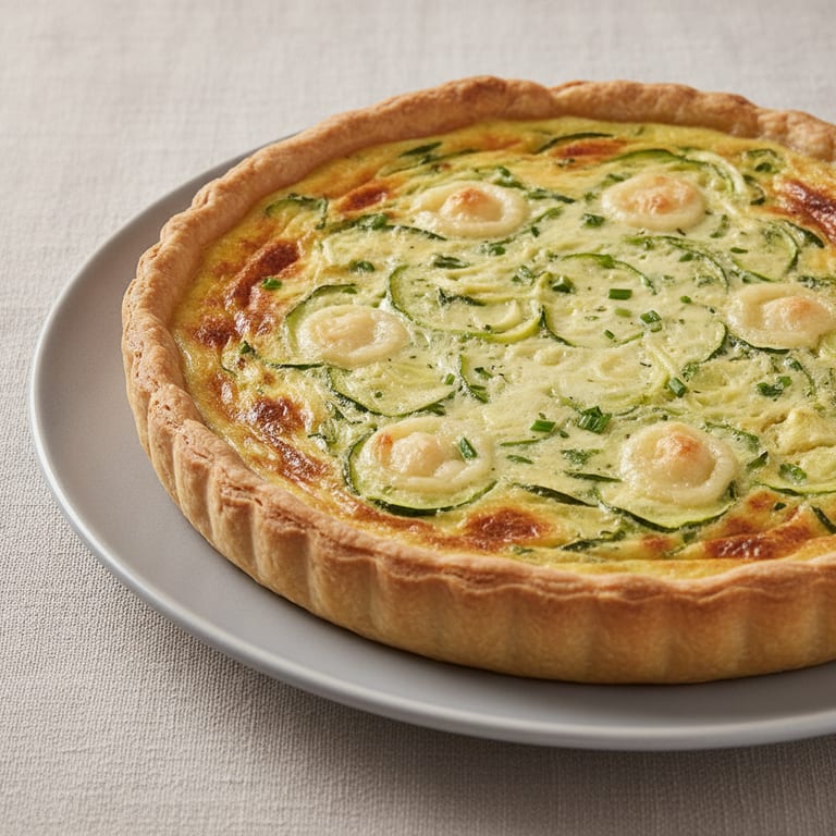 Quiche fromage frais aux fines herbes courgettes
