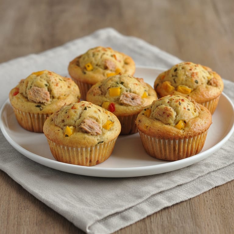Muffins salés au thon, poivron jaune et épices de Nadine