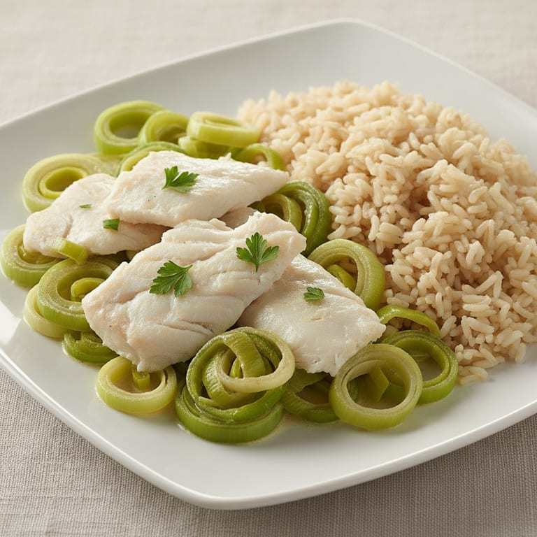 WHITING FILLETS WITH LEEKS