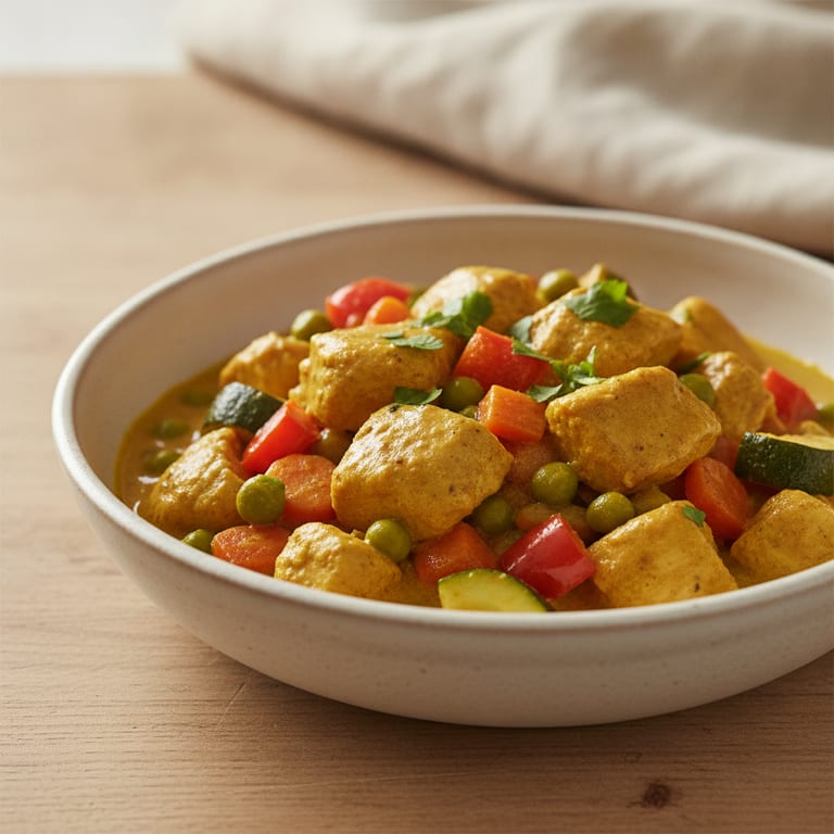 Poulet au curry et petits légumes