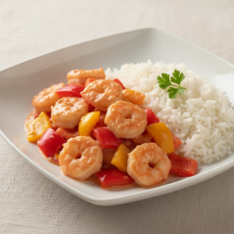 gambas aux poivrons