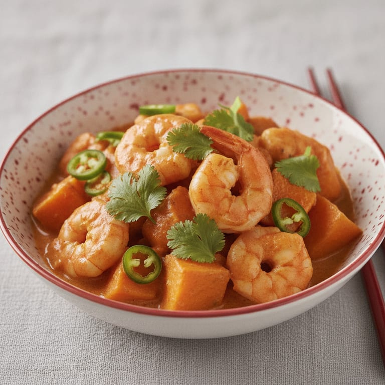 Crevettes aux patates douces