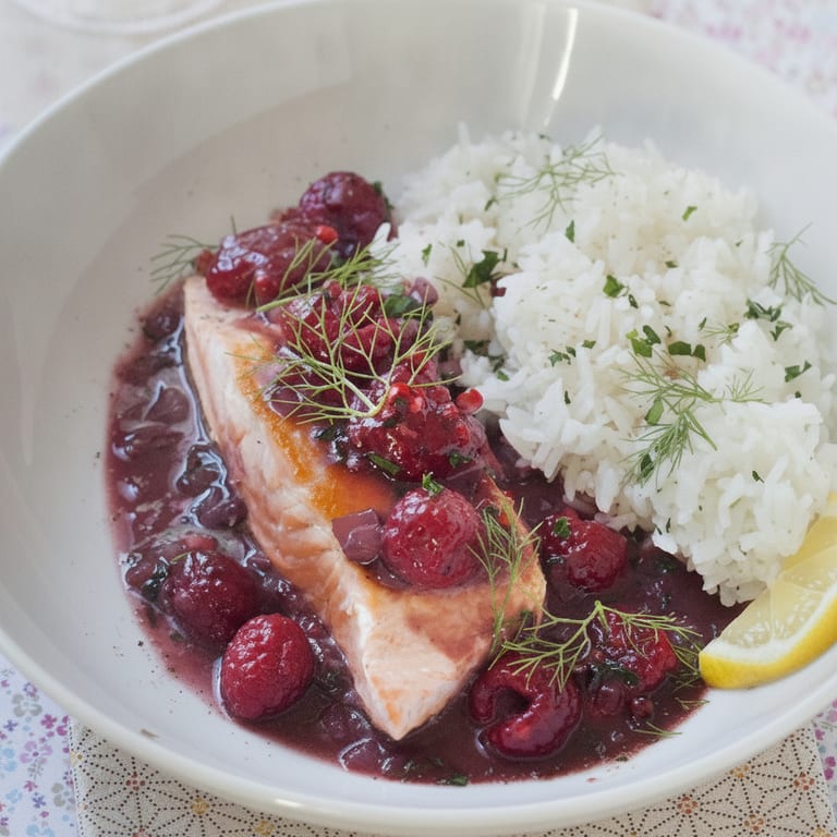 Saumon à la framboise