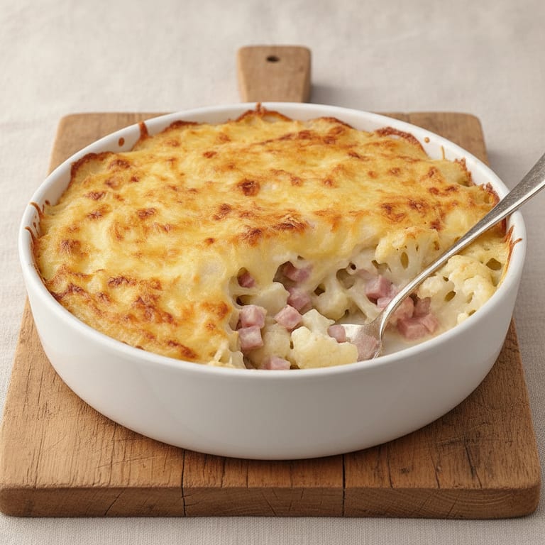 Chou-fleur gratiné au jambon