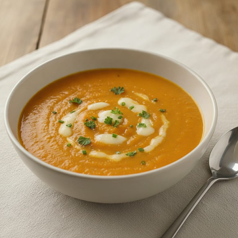 Carrot soup with processed cheese