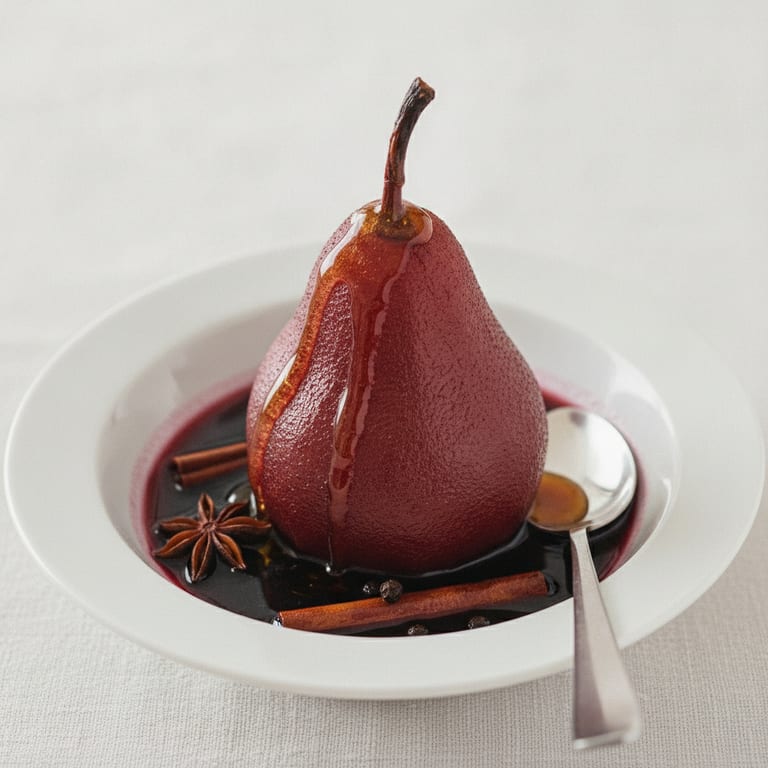 Délice de poires épicées au vin rouge