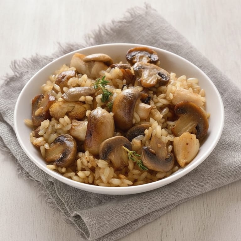 Risotto aux champignons (recette italienne du risotto alla fungaiola)