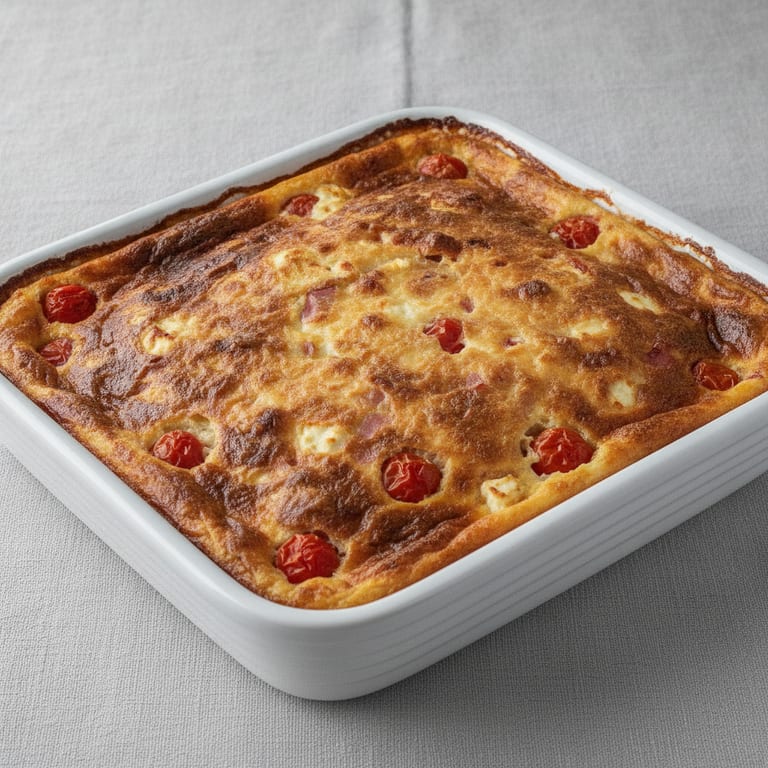 Clafoutis feta et tomates cerises