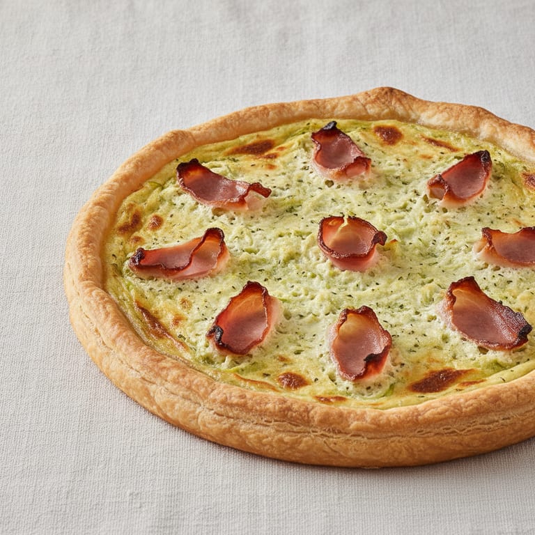 Tarte ricotta, courgettes et coppa
