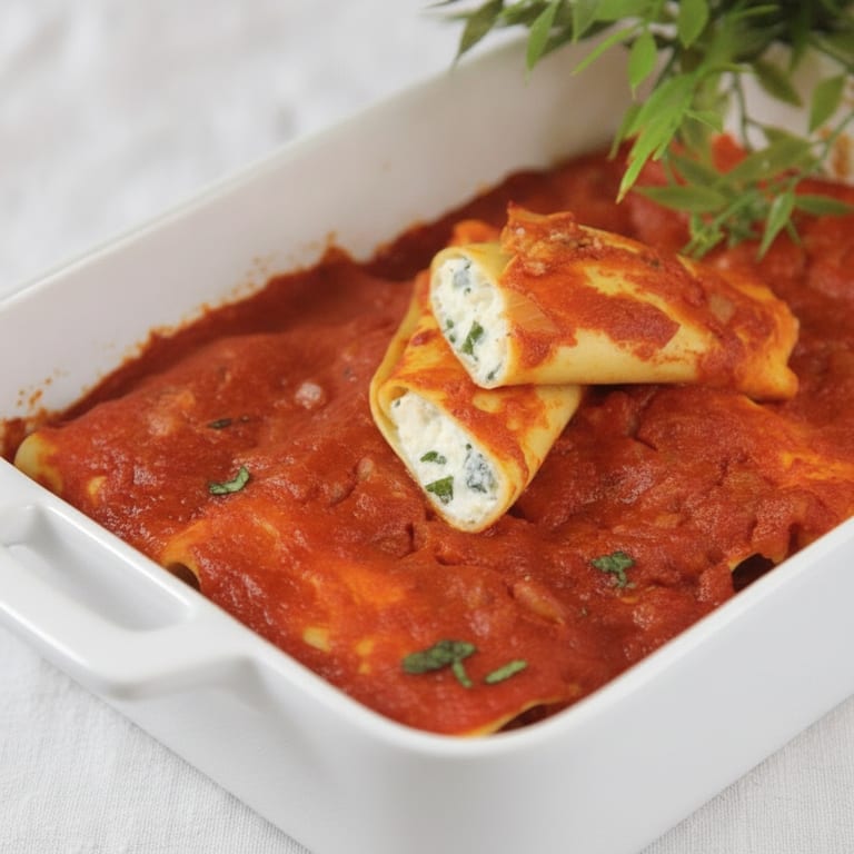 Cannellonis chèvre, ricotta et menthe