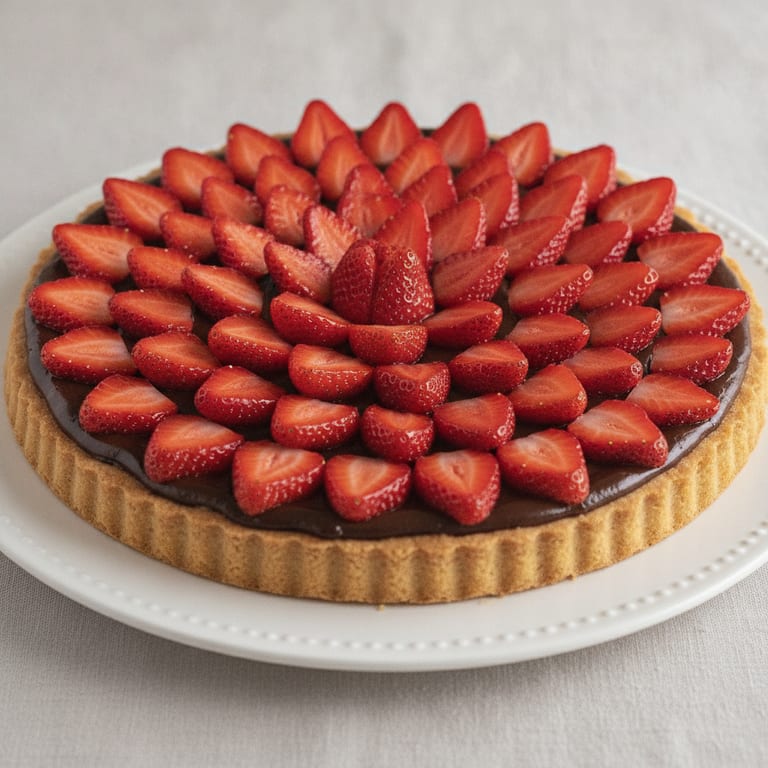 Tarte chocolatée aux fraises