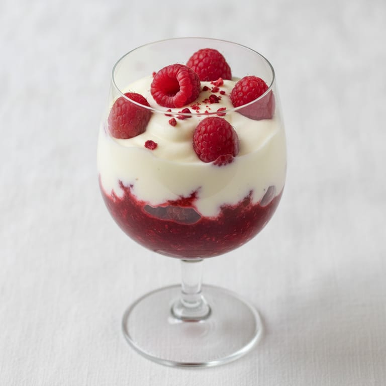 Framboise sous mousse de mascarpone
