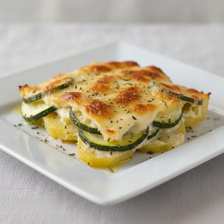 Gratin courgettes et pommes de terre à la mozzarella