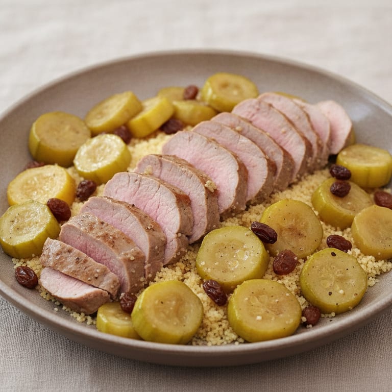 Filet mignon de porc aux courgettes