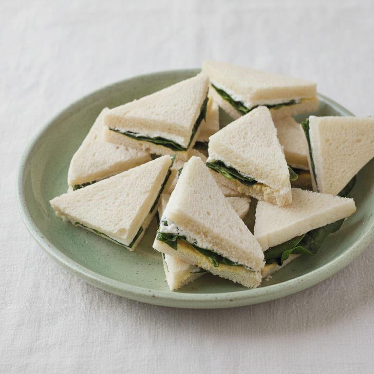 Sandwichs triangles fromage frais moutarde et épinard