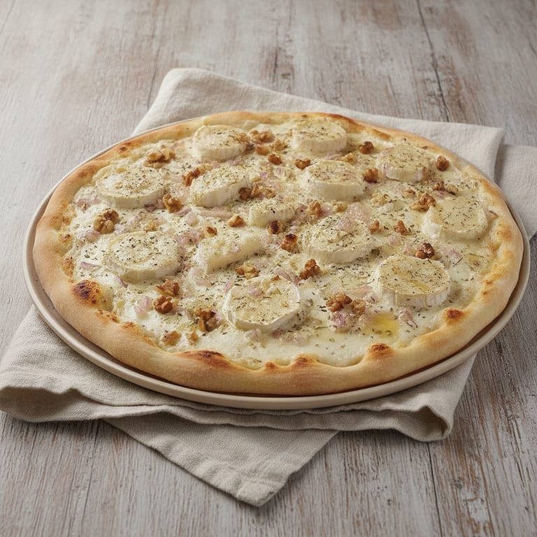 Pizza au chèvre, au miel et aux noix