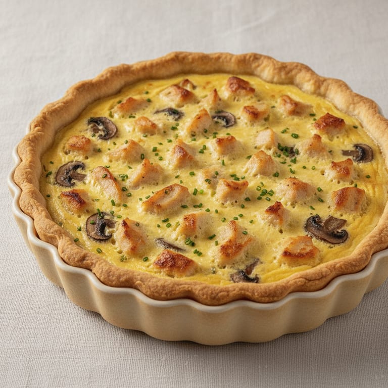 Tarte poulet et champignons