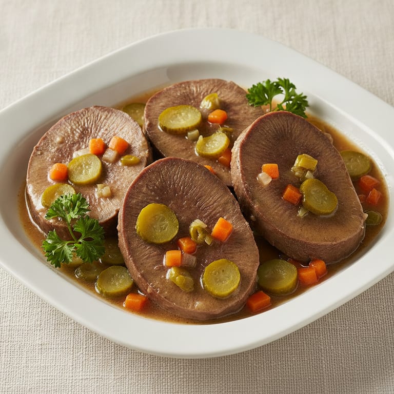 langue de boeuf sauce aux cornichons
