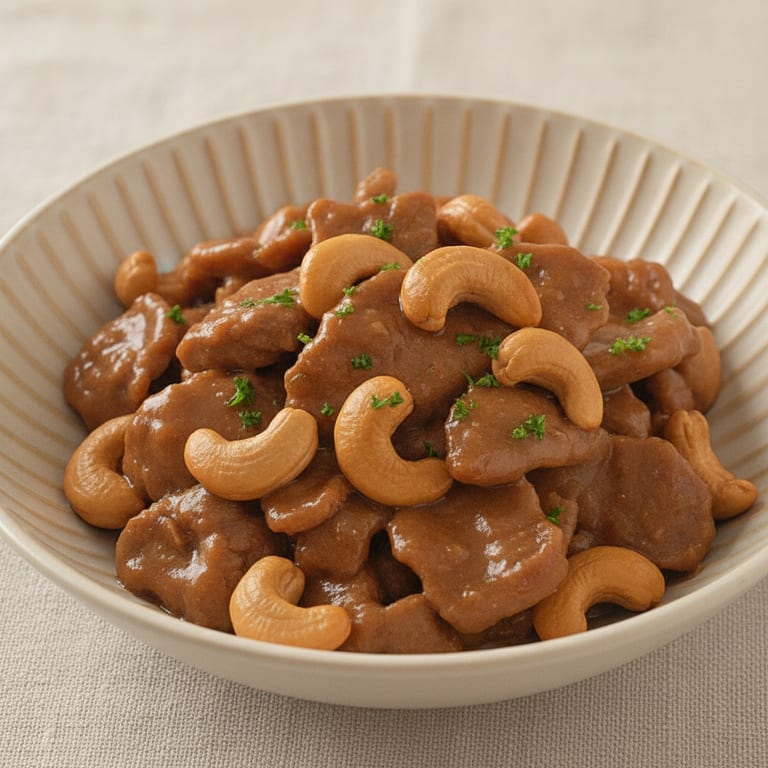 Emincé de porc caracajou ( caramel et noix de cajou ) (13ème rencontre)