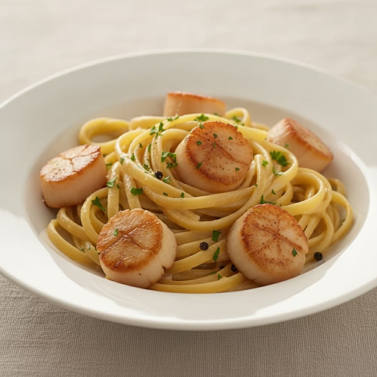 tagliatelles aux noix de saint jacques flambées au whisky