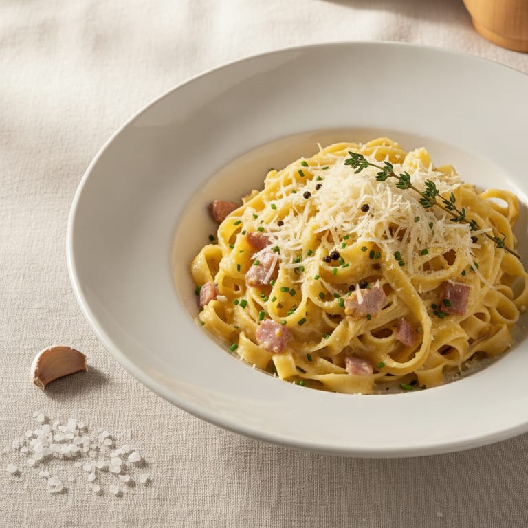 Pâtes carbonara à la dijonnaise