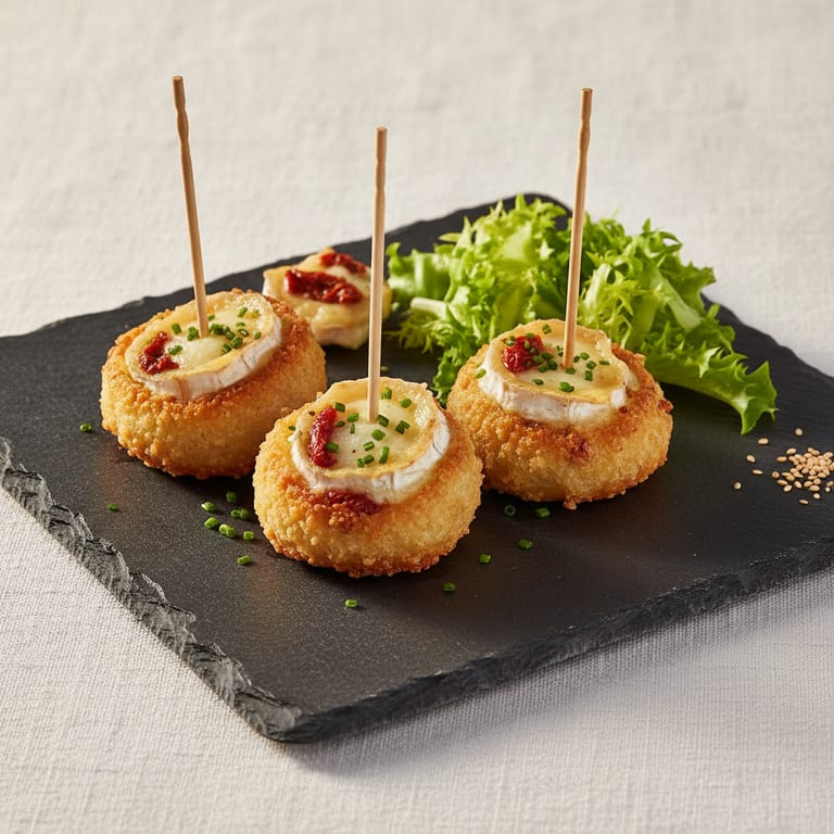 Sucettes de chèvre en feuille de brick aux tomates confites