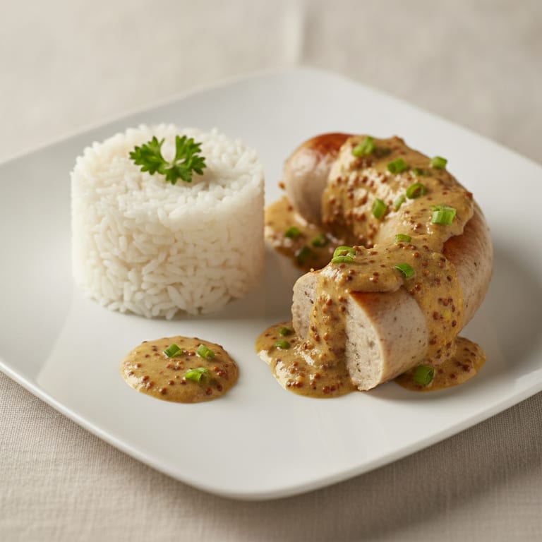Boudin blanc à la moutarde et aux échalotes