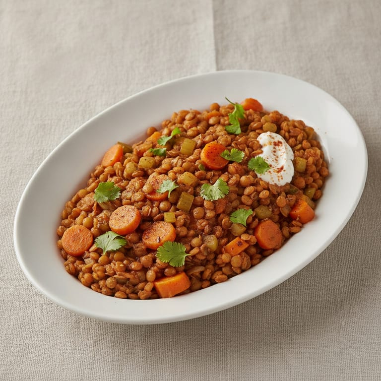Blonde lentils with mild spices