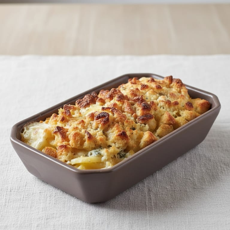 Crumble de pommes de terre chèvre et roquefort