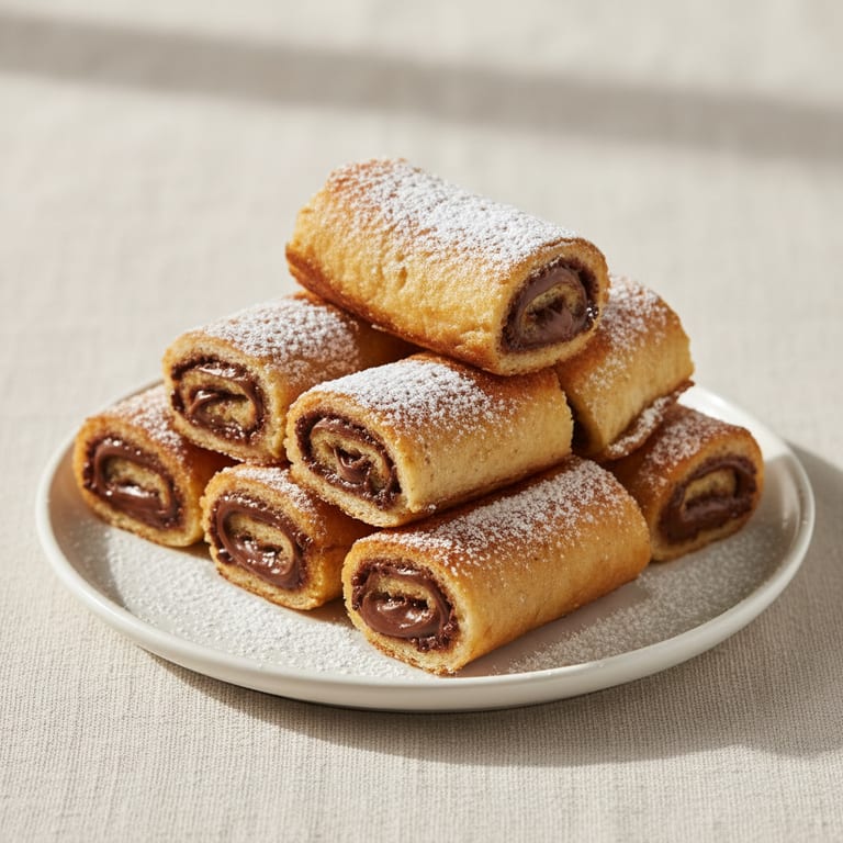 Pain perdu roulé à la pâte à tartiner chocolat-noisette